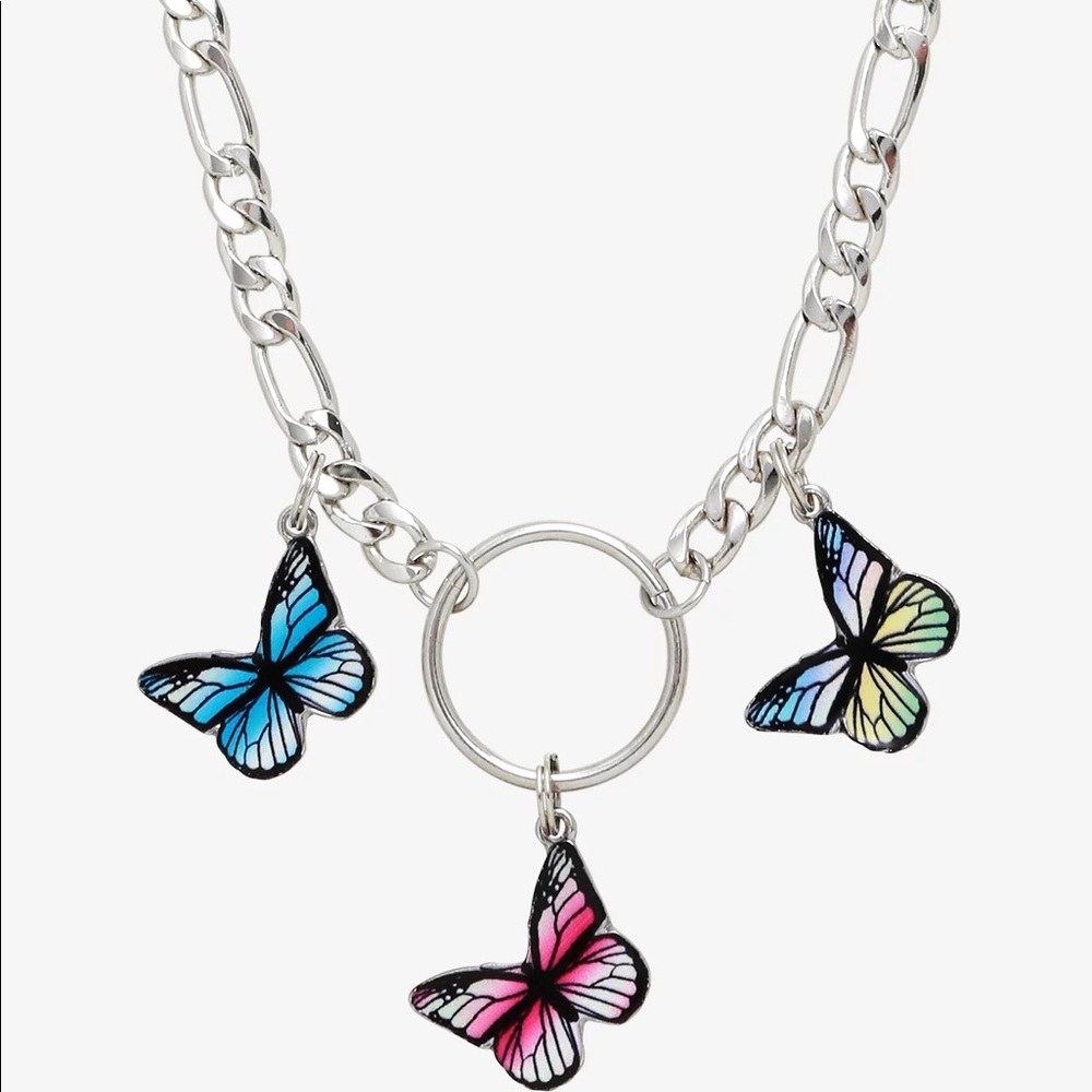 O ring butterfly necklace/choker Y2K